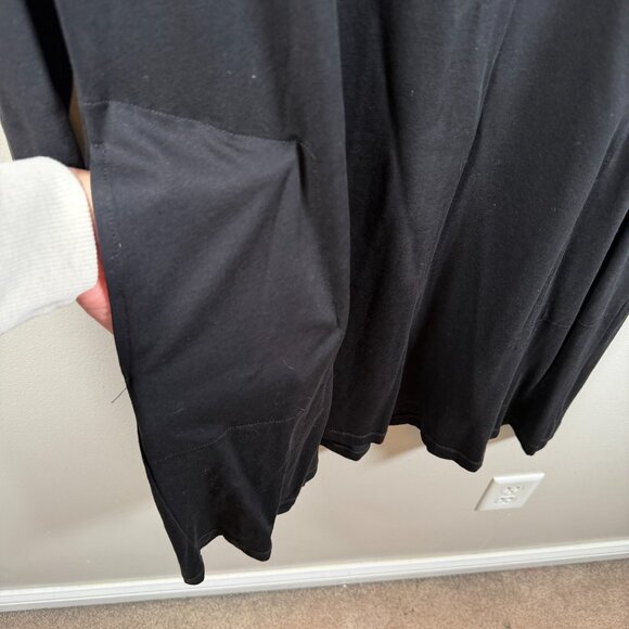 Gudrun Sjoden Tshirt Dress Size Medium Black Midi Organic Cotton Modal Lagenlook - Picture 6 of 10